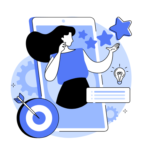 image representing a person on social media being stars