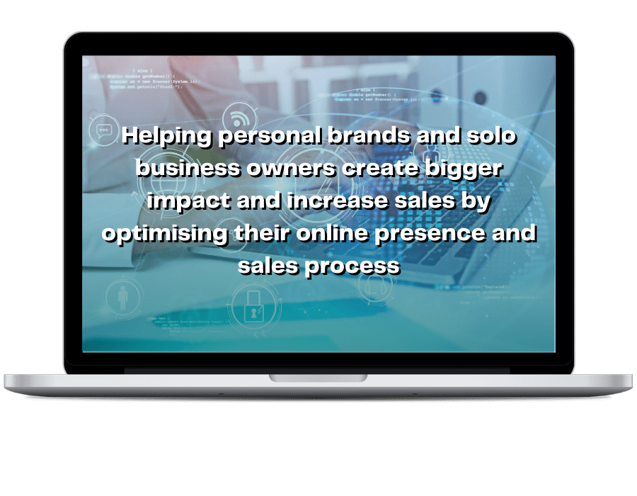 image showing laptop with text abut helping businesses
