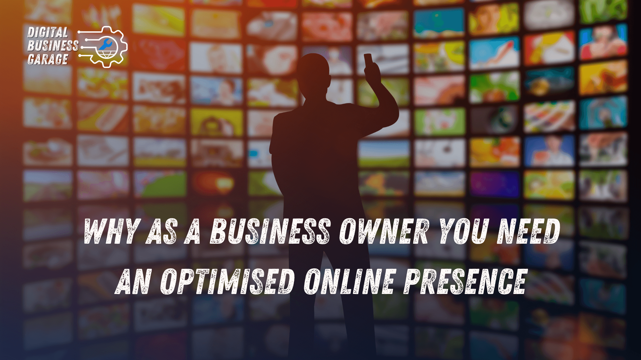 photo of a person in front of people looking at him from hundreds of screens.